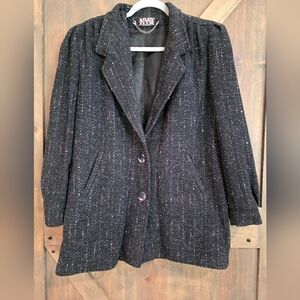 NYG Vintage Women’s Wool Blazer Style Button Cocoon Coat Size 8